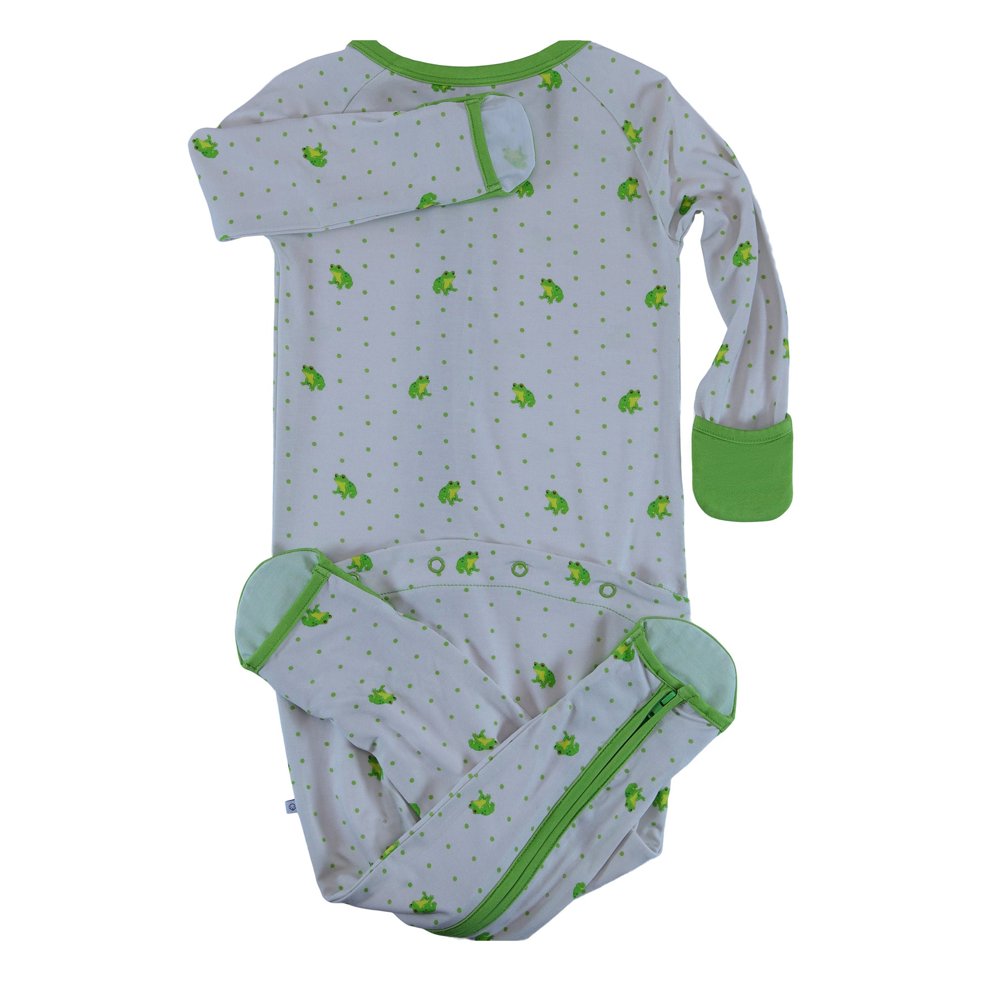 convertible zip romper frogs for baby boy