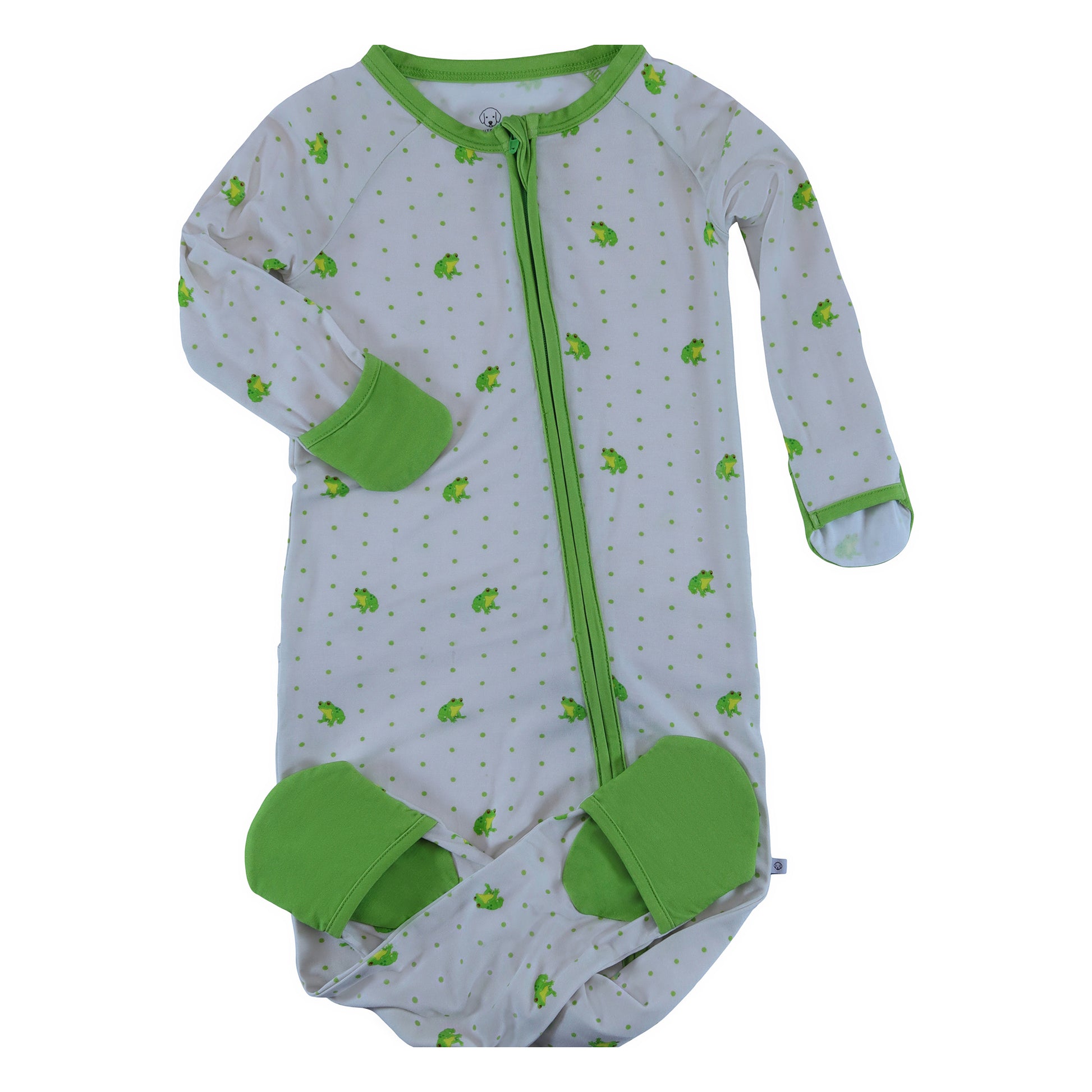 convertible zip romper frogs for baby girl