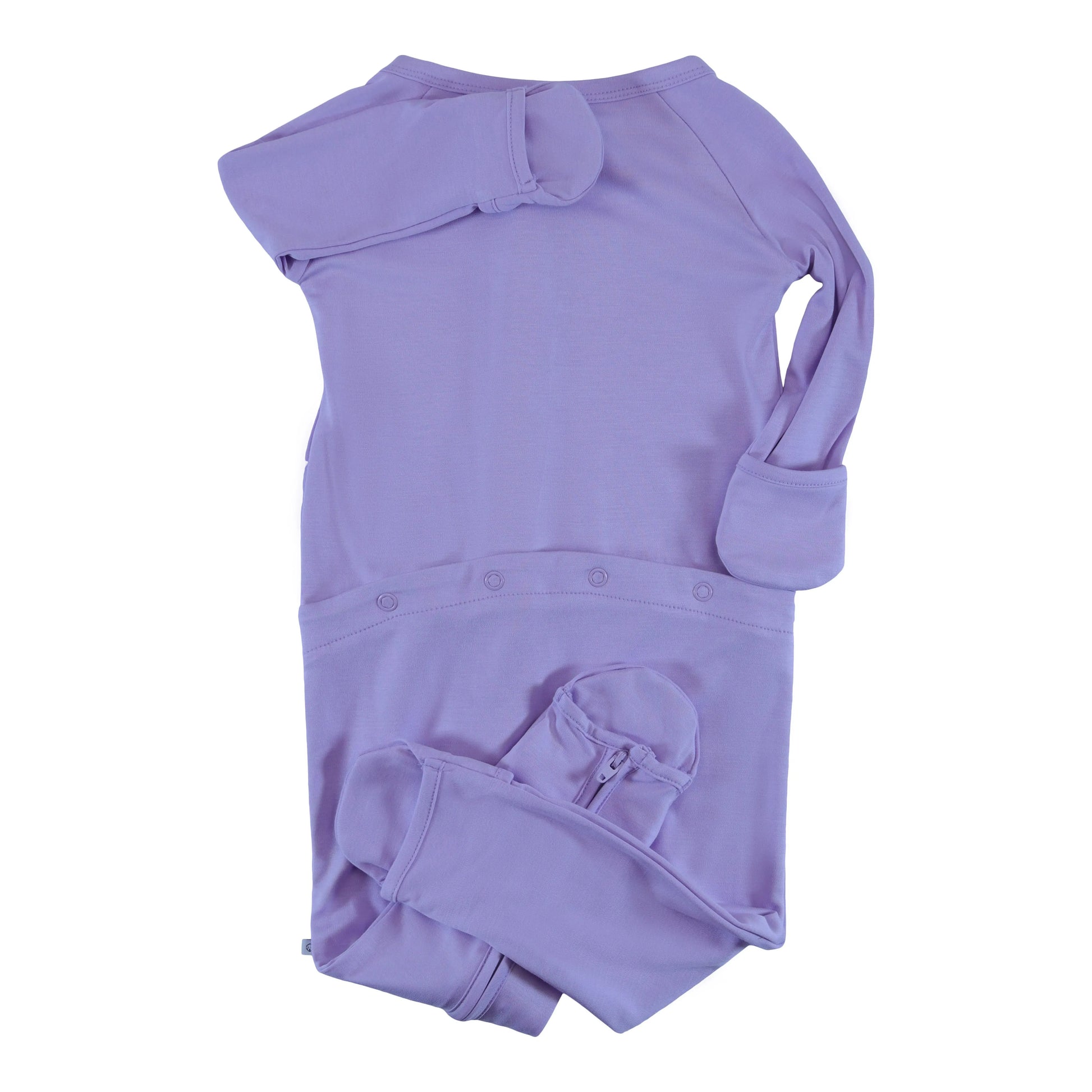 convertible zip romper lavender frost for baby girl
