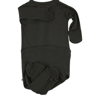 convertible zip romper olive