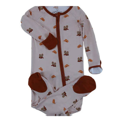 convertible zip romper cowboy boots & hats