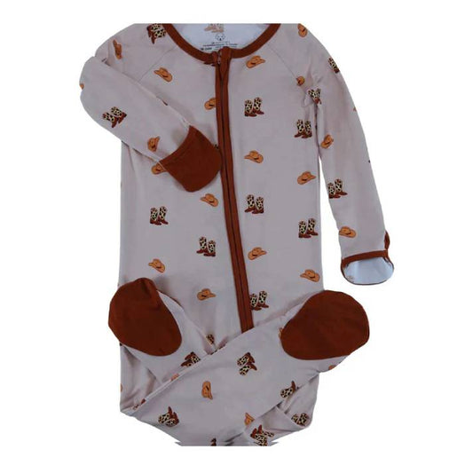 convertible zip romper cowboy boots & hats