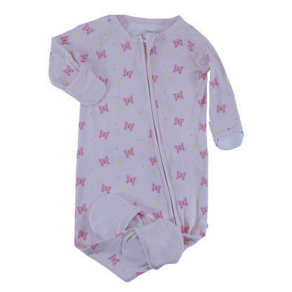 convertible zip romper butterflies