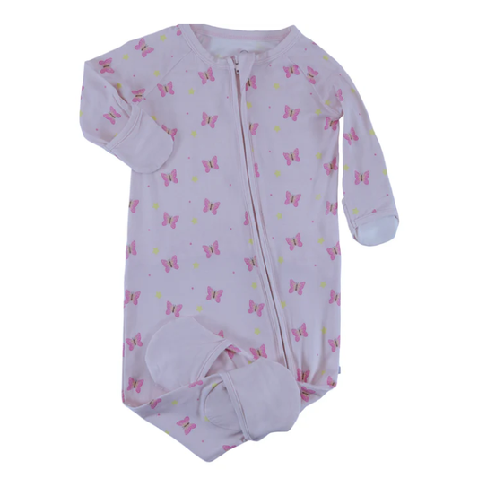 convertible zip romper butterflies