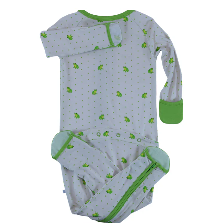 convertible zip romper frogs