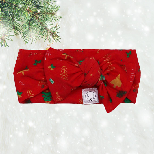 Christmas Obi Cutie Bow Headwrap Red Christmas Tree Fun