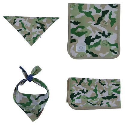 green camo baby puppy matching set