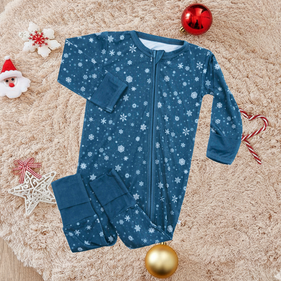 Hanukkah Blue Baby Romper Snowflakes