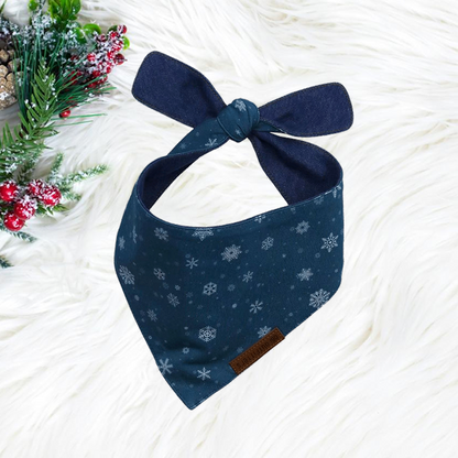 Christmas Puppy Bandana Snowflakes Hanukkah Blue