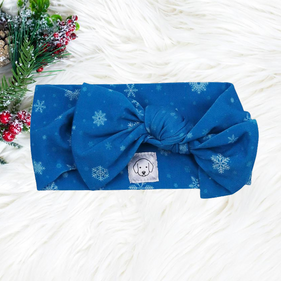 Holiday Baby Bow Headwrap Snowflakes