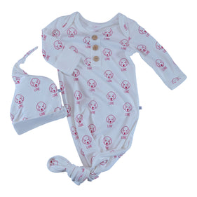 knotted gown pink obi love collection for baby girl