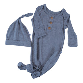 knotted gowns battleship grey