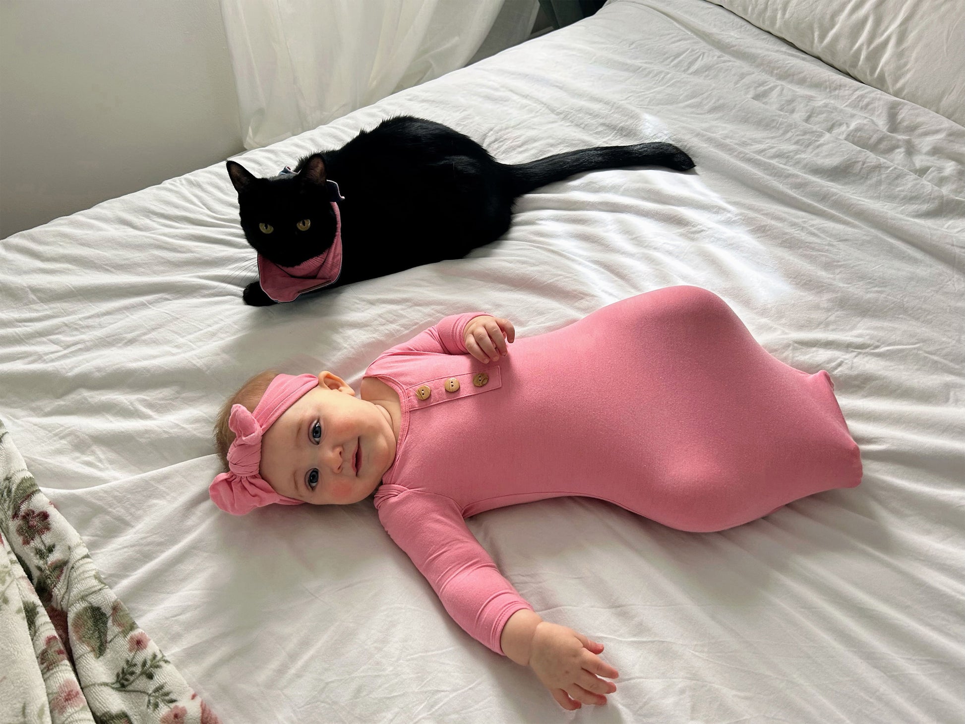 knotted gowns cherry blossom pink for baby girl