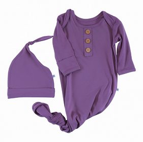 knotted gowns eggplant
