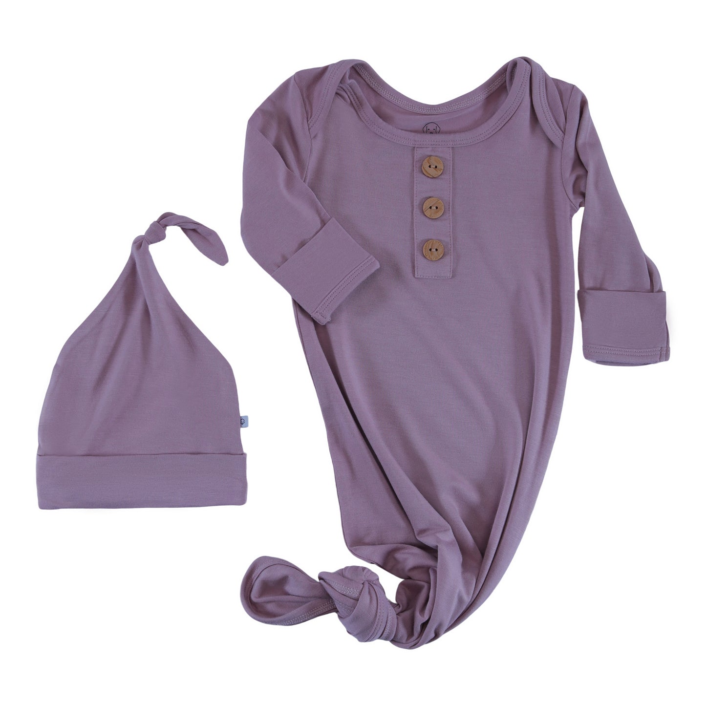 knotted gowns eggplant