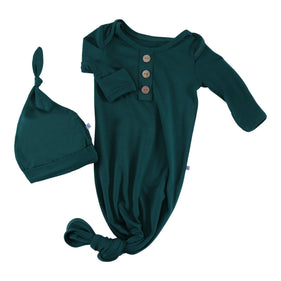 knotted gowns jungle green