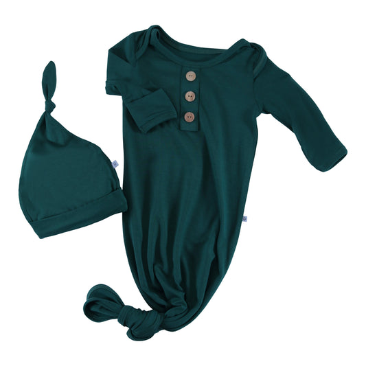 knotted gowns jungle green