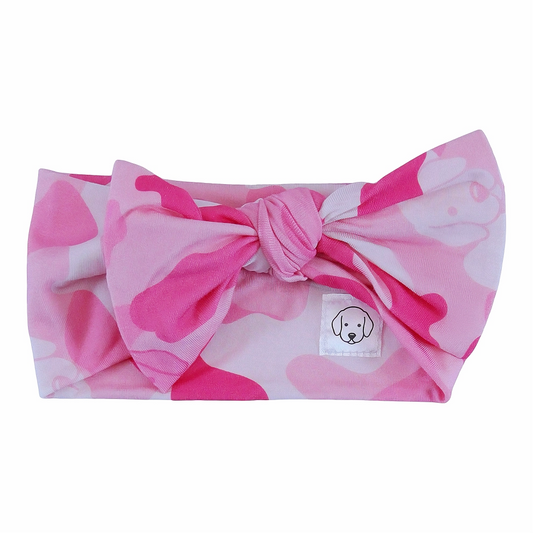obi cutie bow headwrap pink camo baby girl