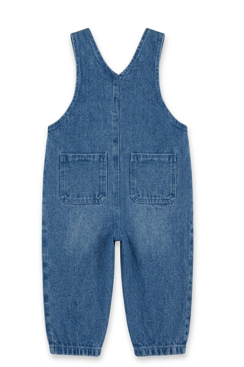 Obi Ribbon Trim Denim Overalls