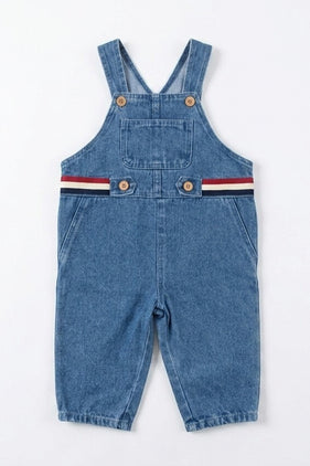 Obi Ribbon Trim Denim Overalls