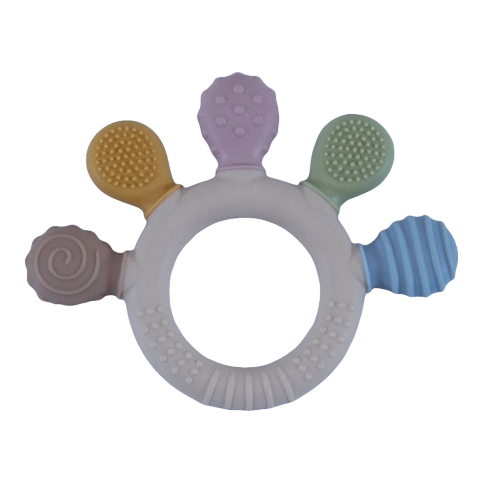 obi silicone teether ring rainbow bites