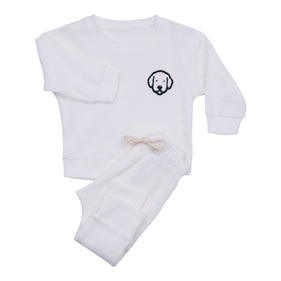 obi waffle knit athletic set marshmallow white