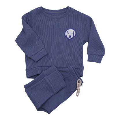 obi waffle knit athletic set splash blue for boy