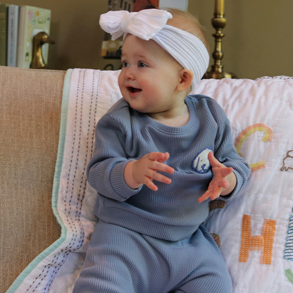 Obi Waffle Knit Athletic Set Splash Blue