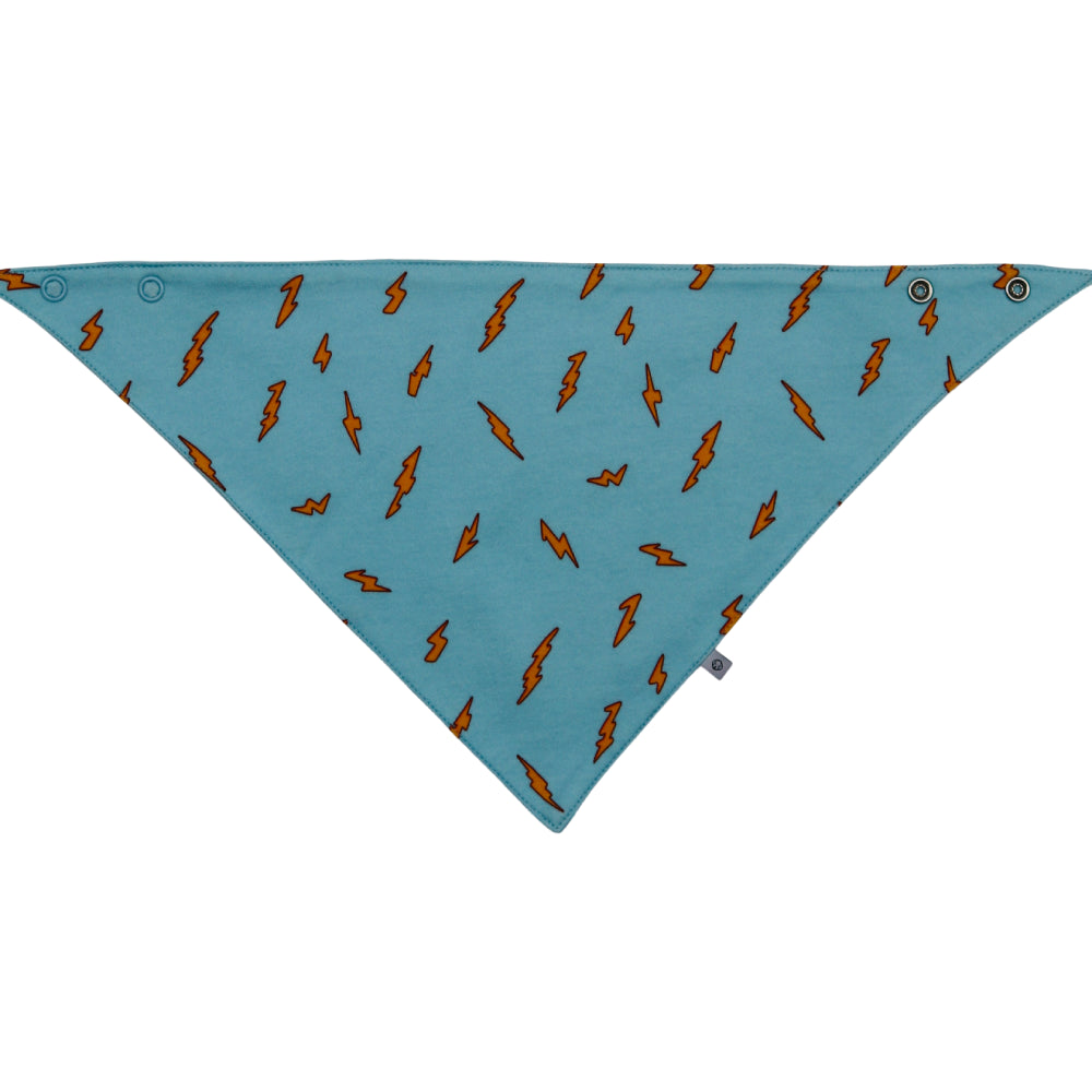 organic cotton bib blue lightning bolts for boy