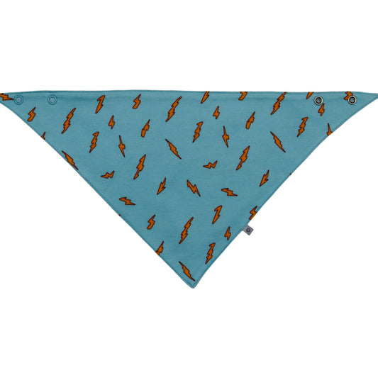 organic cotton bib blue lightning bolts for boy