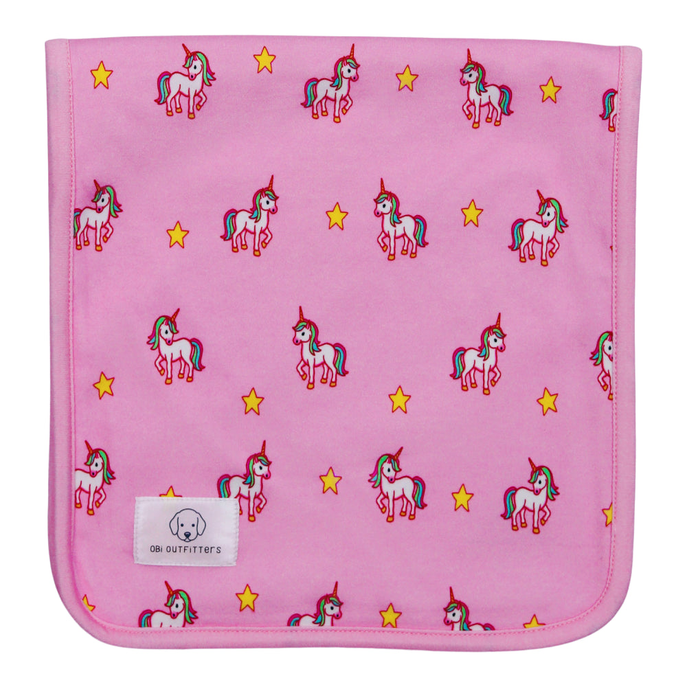 organic cotton burp cloth pink unicorn