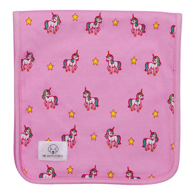 organic cotton burp cloth pink unicorn