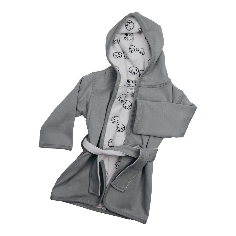 organic cotton extra soft hooded robe gray boy