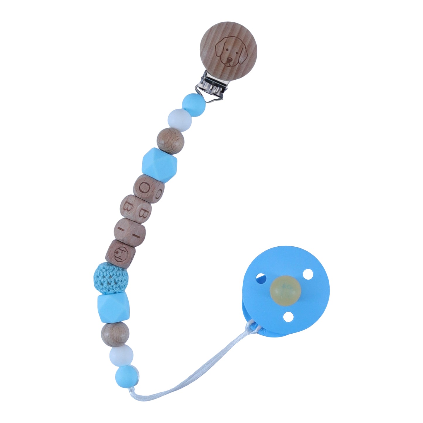 pacifier clip bubble blue