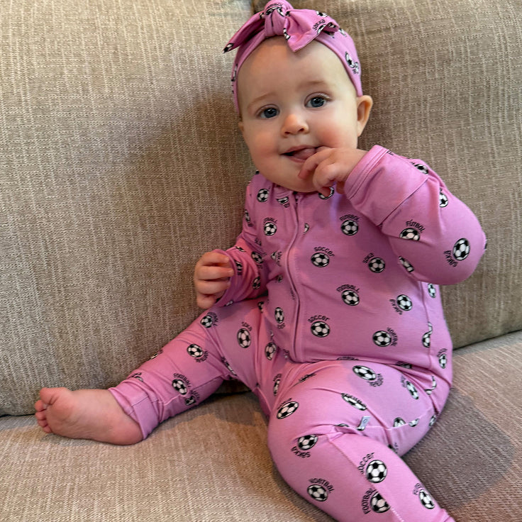 pink world soccer bamboo 2 piece set for girl