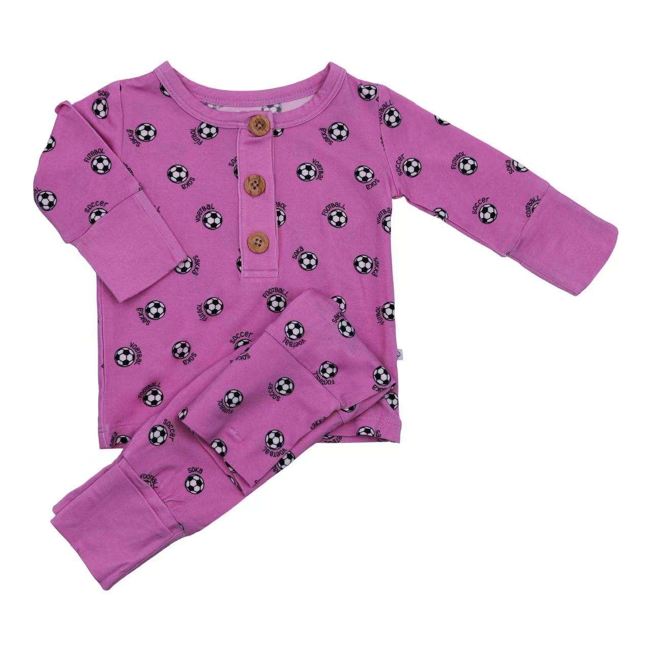 pink world soccer bamboo 2 piece set
