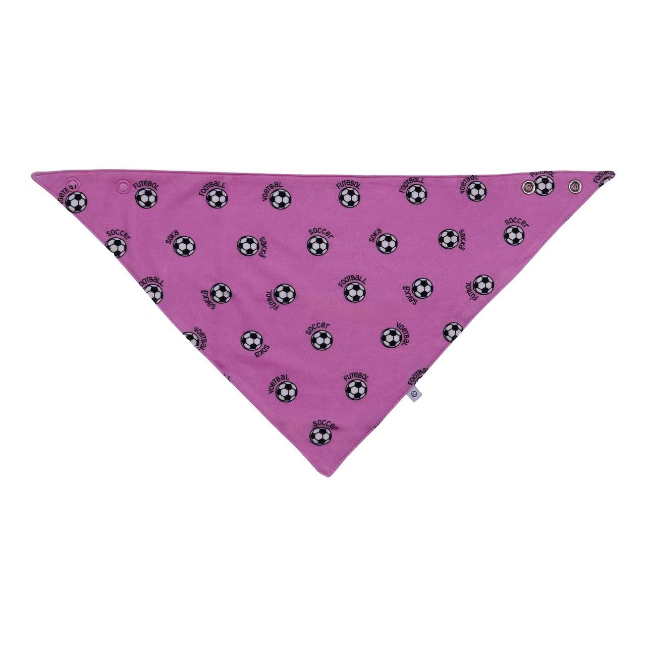 pink world soccer bamboo bib for baby girl