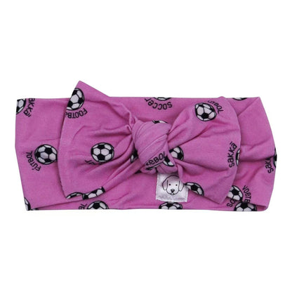 pink world soccer obi bow for girls