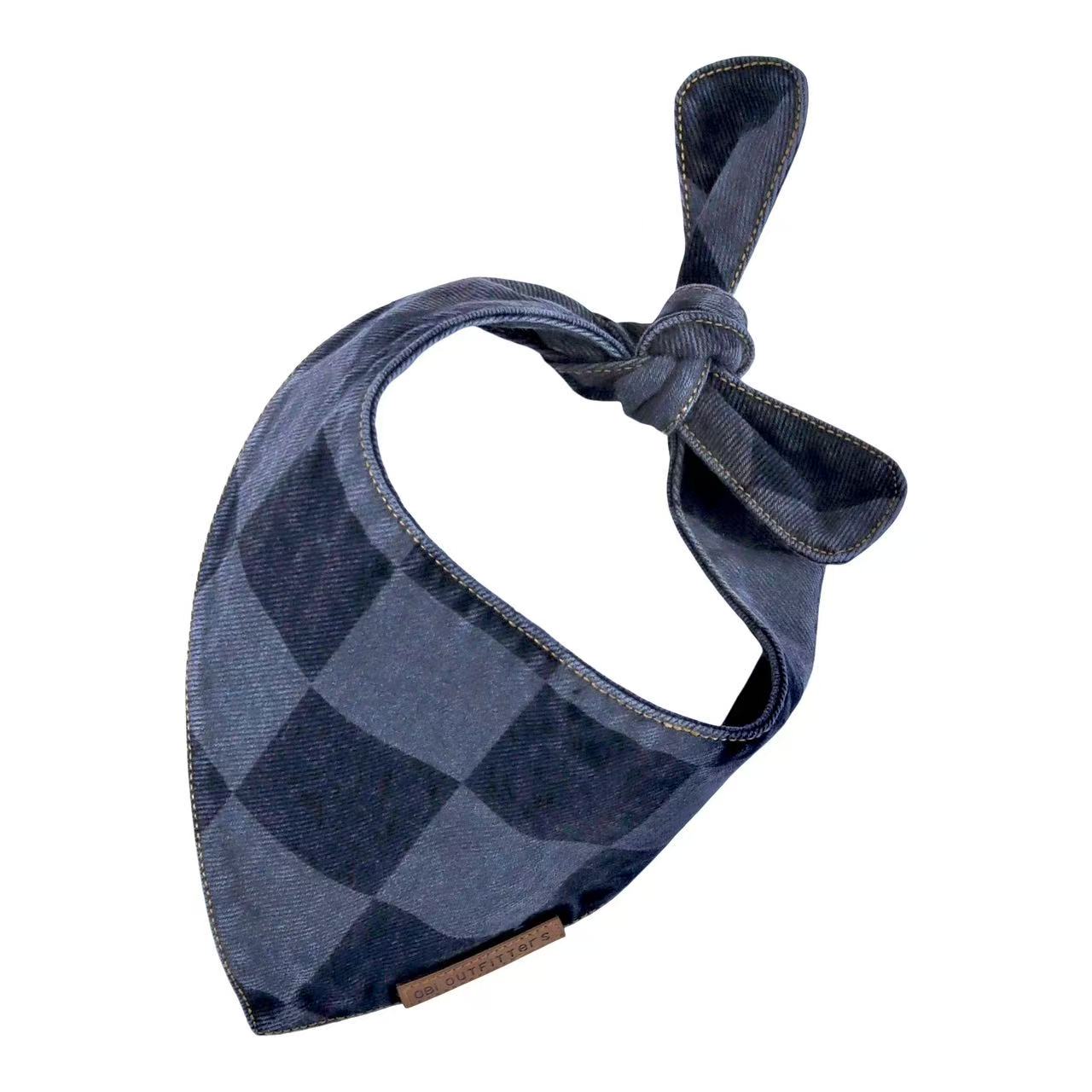 premium puppy bandana black & gray checker classic collection