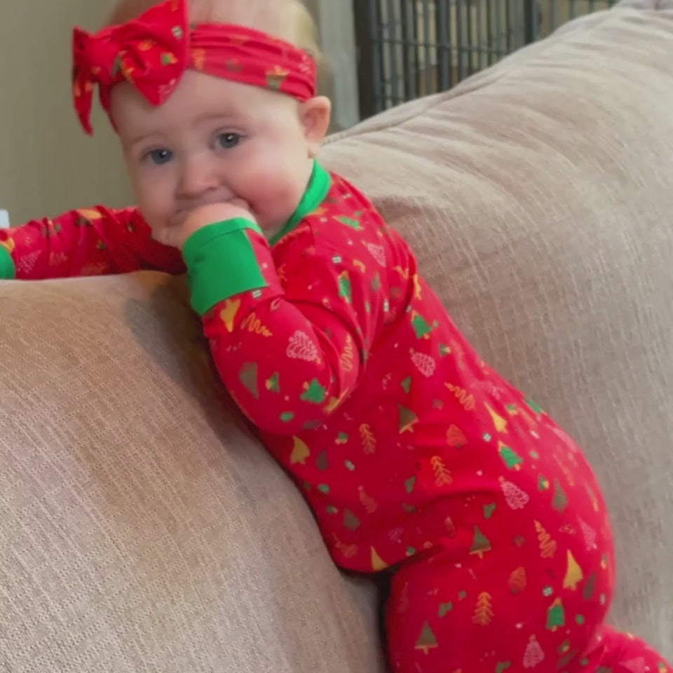 christmas baby outfit red tree