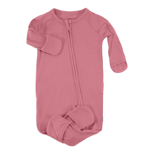 convertible zip romper sweet rose