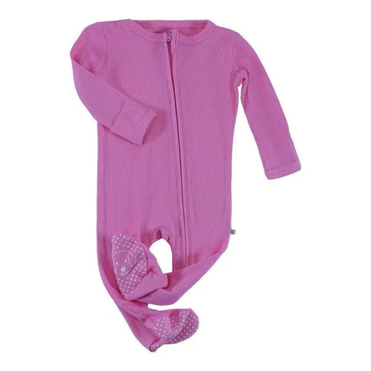 waffle zipper footie bubble gum