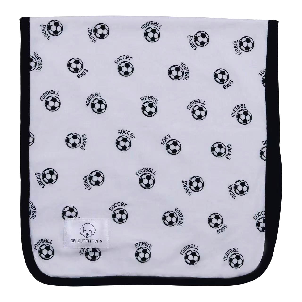 world soccer bamboo burp cloth for baby boy girl